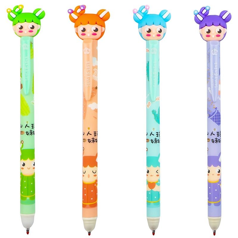 Pix cerneala termosensibila albastra, varf retractabil, radiera, lungime pix 16,5 cm - imagine 4